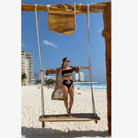 Black Cut Out Strappy 2 Piece Bikini Swimsuit - Picture 14 of 16